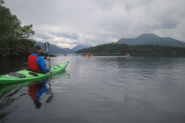 Sea kayaker on Loch Lomond